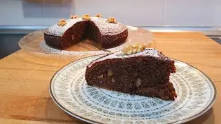 Bizcocho de chocolate y nueces. ¡¡Fácil y esponjoso!!