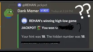 I WON DANK MEMER HIGHLOW MINI GAME JACKPOT !!!