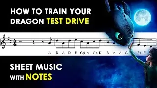 Test Drive - How to Train Your Dragon | Sheet Music with Notes for Recorder, Flute, Violin Tutorial