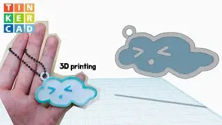 143) Cloud character Keychain   | Tinkercad 3D modeling & Printing how to make
