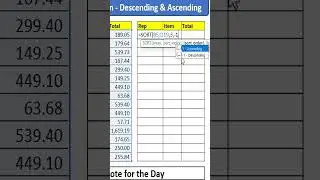 SORT Function - Ascending and Descending order in Excel 