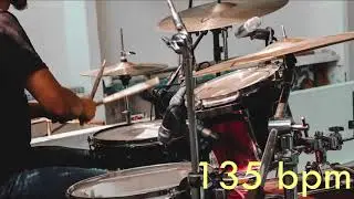 135 Bpm Drum Track Batería - Funk Beat Sixteenth note Groove