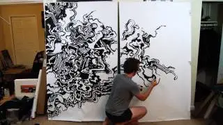 🖌 Real Big Ink Brush Doodle on Big Paper (in jorts)