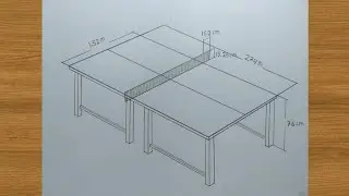 Cara menggambar tenis meja beserta ukurannya mudah selangkah demi selangkah || Drawing All Bara
