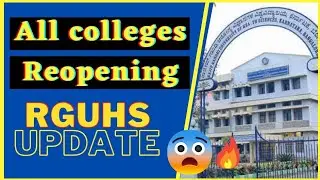 RGUHS Updates | College Reopening 😲|Pharmacy | MBBS | BDS | Nursing  | BPT