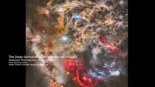 A dusty cosmic spectacle revealed Orion's and the Pleiades' celestial glow 