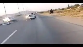 Bakıda dəhşətli qəza kameraya düşdü