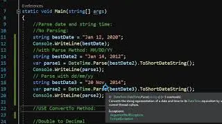 Parse and ConvertTo C#