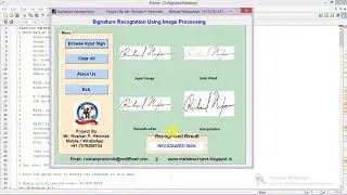 Signature Recognition and Verification Using Image Processing Matlab Project Code