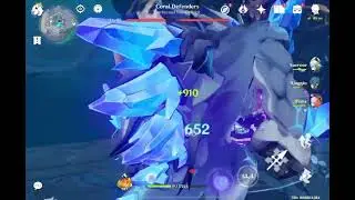 Slaying 2 boss for ascension materials but on mobile ( Genshin impact ) .