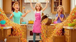 Barbie’s Kitchen Chaos: A Delicious Adventure Welcome to Barbie’s Dreamhouse Kitchen! 🍝💖in urdu