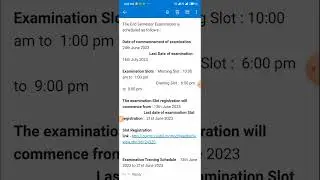 ODL June 2023 Examination Email from University