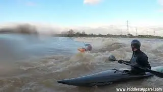 Trent Lock Jan 7th - Kayak Surfing in Flood Water