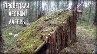 Поход в лесной лагерь. Достроили лесное укрытие.