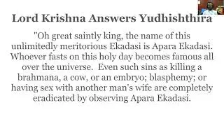 APARA EKADASI GLORIES