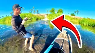 CATCHING the BIGGEST Fish of my LIFE in a TINY Spillway