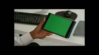 CU Man at Taps on Tablet with Green Screen Free video download