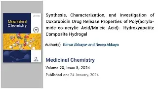 Synthesis & Characterization: Doxorubicin Drug Release from Composite Hydrogel | Bentham Science