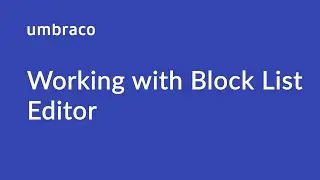 Working with Block List Editor in Umbraco