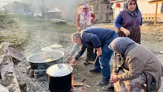 Keşkek pilav pişiyor akşama hazırlık Gelenek ve göreneklerimiz