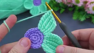 ♤♡Woww!!!♡ Very easy, tunisian crochet motif flower motif making #crochet #knitting