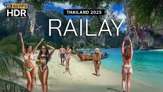 🇹🇭 4K HDR | Walking Railay Beach in Krabi | The BEST Place in the World | Thailand 2025