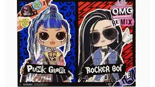 L.O.L. Surprise! O.M.G. Remix Rocker Boi and Punk Grrrl 2 Pack – 2 Fashion Dolls with Music