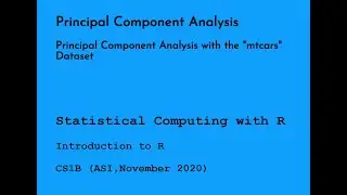 Principal Component Analysis with the mtcars dataset