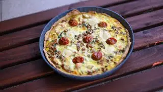 Reteta quiche cu galbiori, bacon si spanac