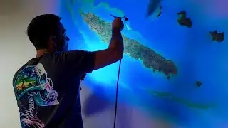 New Caledonia - Black Light Mural - by  Antonipaints