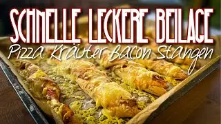 Pizza Bacon Kräuter Stangen - Leckere einfache Beilage vom Grill #Beilage #Grillen #lecker #bbq