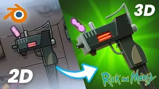 Rick and Morty Gun Weapon | Blender 3D Modeling Timelapse Tutorial for Beginners