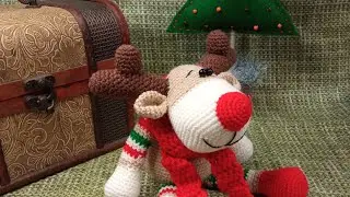 Новогодний олень крючком.часть1) (голова,рожки,носик,ушки)
