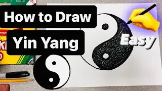 How to Draw a Yin Yang Symbol EASY - for kids 