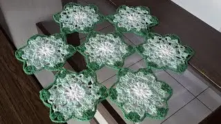 Crochê toalhinha de mesa floral /fácil de fazer