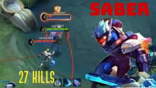 27 kills ( saber ) top global build - top 1 Hero - best build 2022, video ml Indonesia,mlbb