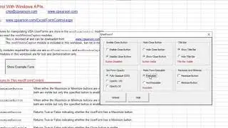 Управление формой VBA