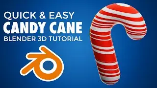 Blender 3D Candy Cane Modeling Tutorial - Quick and Easy - Blender 3D Tutorial