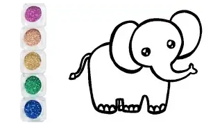 【How to draw an Elephant 】  Easy Drawing for kids