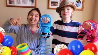 Slinkys and Balloons on Stairs