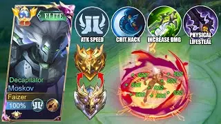 GLOBAL MOSKOV BEST ONE SHOT LIFESTEAL BUILD 100% META DESTROYER TO RANK UP FAST!🔥
