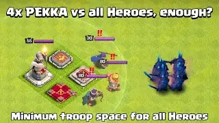 Finding minimum housing space of every troop to defeat all Heroes | Clash of Clans