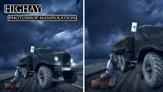 الطريق السريع-highway الدمج مع ضبط الاضائة Photoshop touch