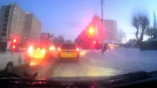 ДТП на перекрёстке ул.Губкина/Бульварная 29.01.16