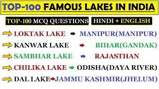 Lakes in India | Important Lakes of India | Geography GK | Static GK | HVS STUDIES | Lakes |