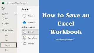 How to Save an Excel Workbook #ExcelTutorial #saveexcel | Save and Safeguard Your Excel Workbook