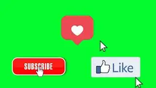 Social Media like, subscribe Green Screen