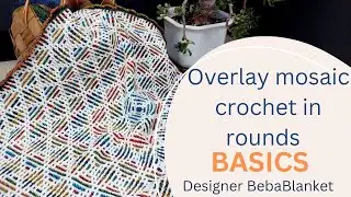 How to crochet overlay mosaic in rounds from center-out