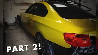 WRAPPING THE E92 IN MY GARAGE!! PART 2