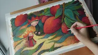 手绘草莓插画过程